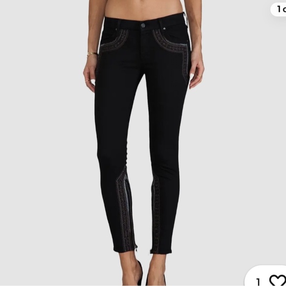 Mother woman’s Black Embellished Skinny Jeans - Picture 1 of 13